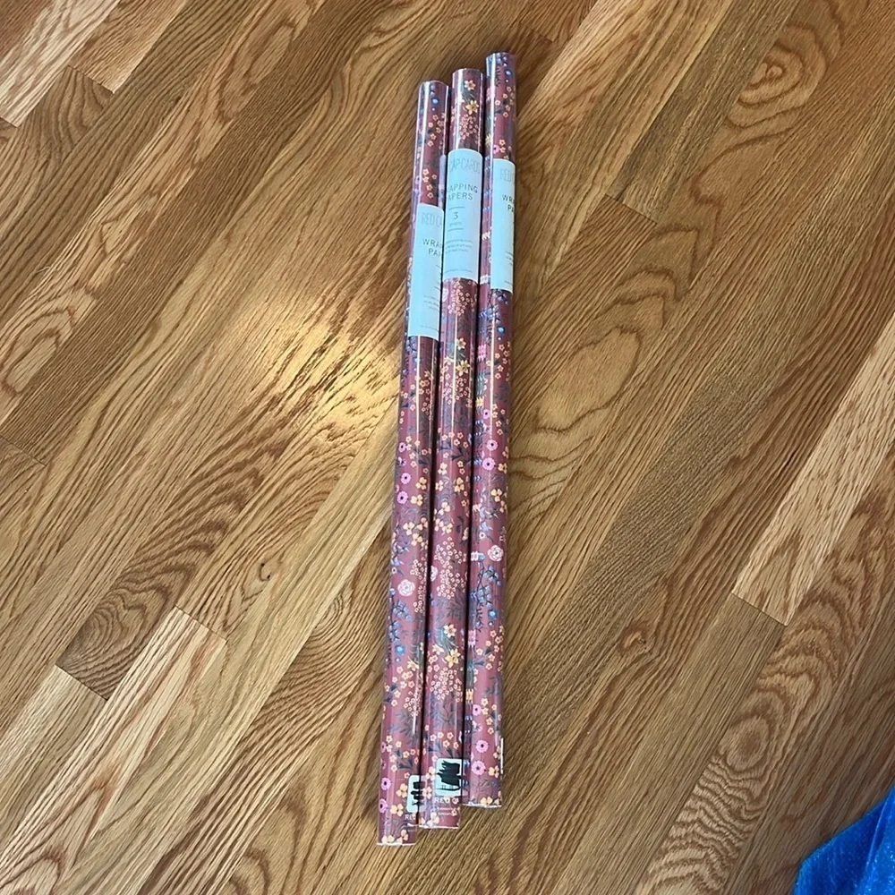 Anthropologie Red Plum Wrapping Paper NIP Set of 3 Rolls